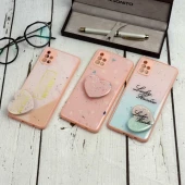 قاب محافظ لنزدار پاپ سوکت دار صورتی Samsung A51