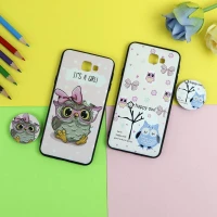 قاب فانتزی برجسته + پاپ سوکت طرح جغد سامسونگ J5 Prime سری D
