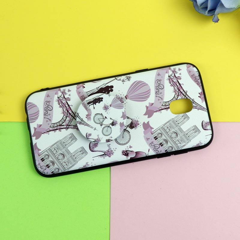 قاب فانتزی برجسته + پاپ سوکت طرح ایفل سامسونگ J5 Pro سری D