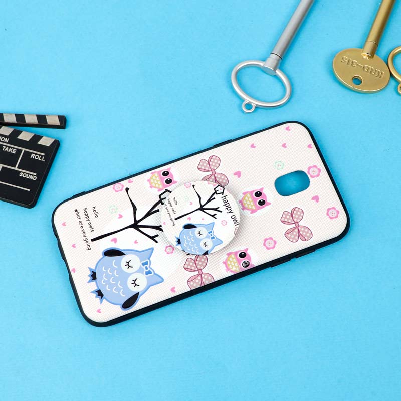 قاب فانتزی برجسته + پاپ سوکت طرح جغد سامسونگ J5 Pro سری D