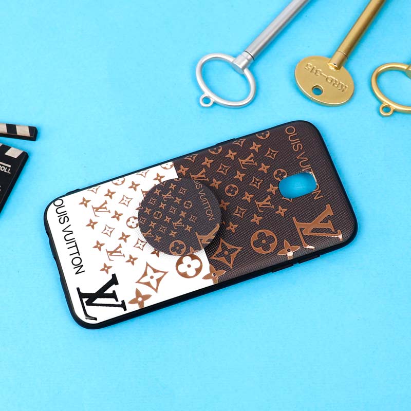 قاب فانتزی برجسته + پاپ سوکت طرح LV سامسونگ J5 Pro سری D