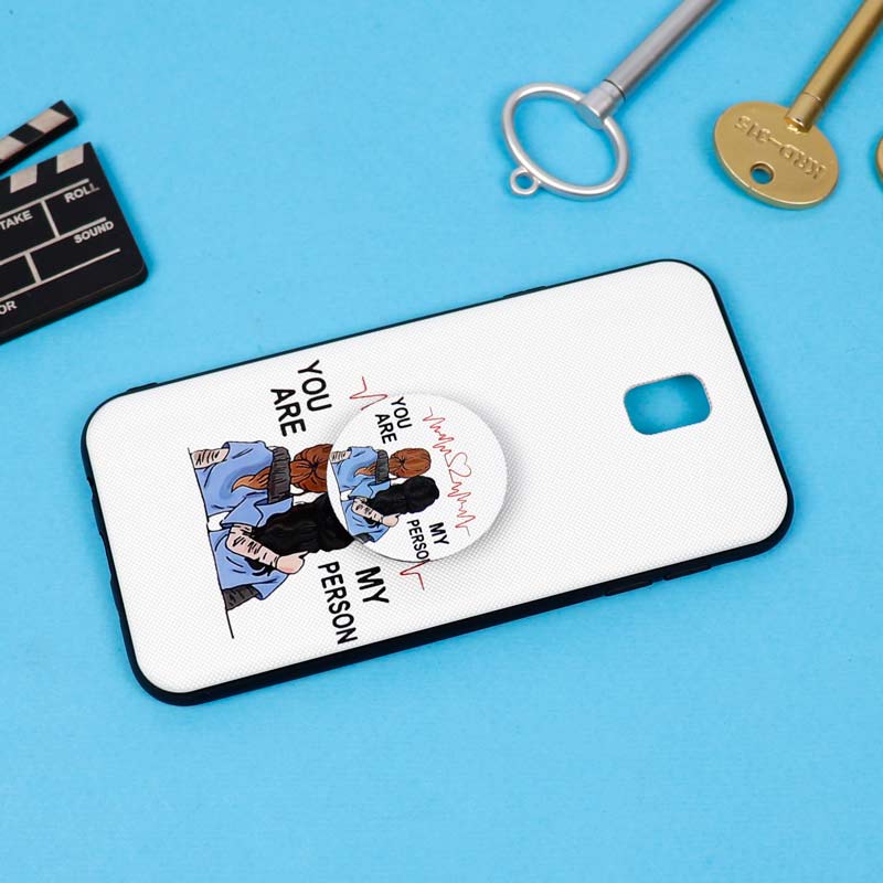 قاب فانتزی برجسته + پاپ سوکت طرح Friends سامسونگ J7 Pro سری D