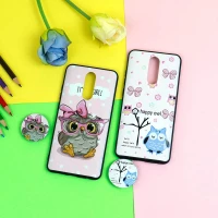 قاب فانتزی برجسته + پاپ سوکت طرح جغد شیائومی Redmi 8 سری D