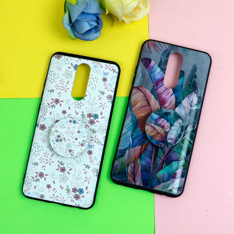 قاب فانتزی برجسته + پاپ سوکت طرح گل شیائومی Redmi 8 سری D