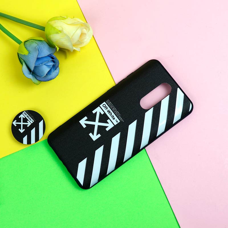قاب فانتزی برجسته + پاپ سوکت طرح Off White شیائومی Redmi 8 سری D