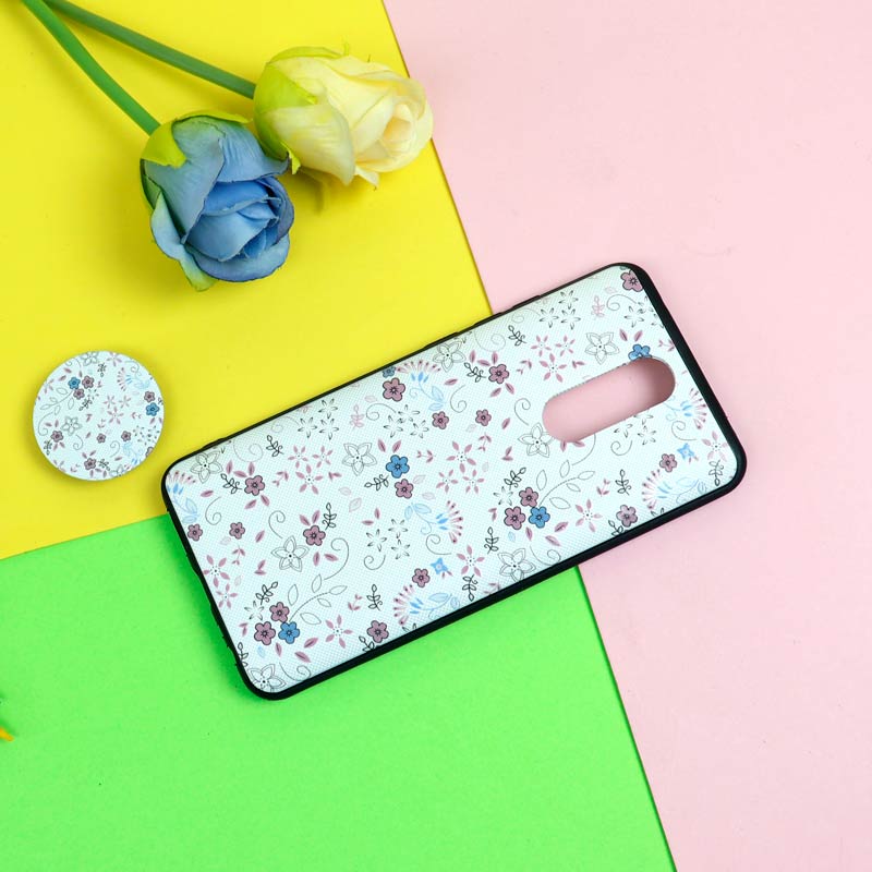 قاب فانتزی برجسته + پاپ سوکت طرح گل شیائومی Redmi 8 سری D