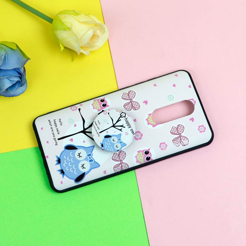 قاب فانتزی برجسته + پاپ سوکت طرح جغد شیائومی Redmi 8 سری D