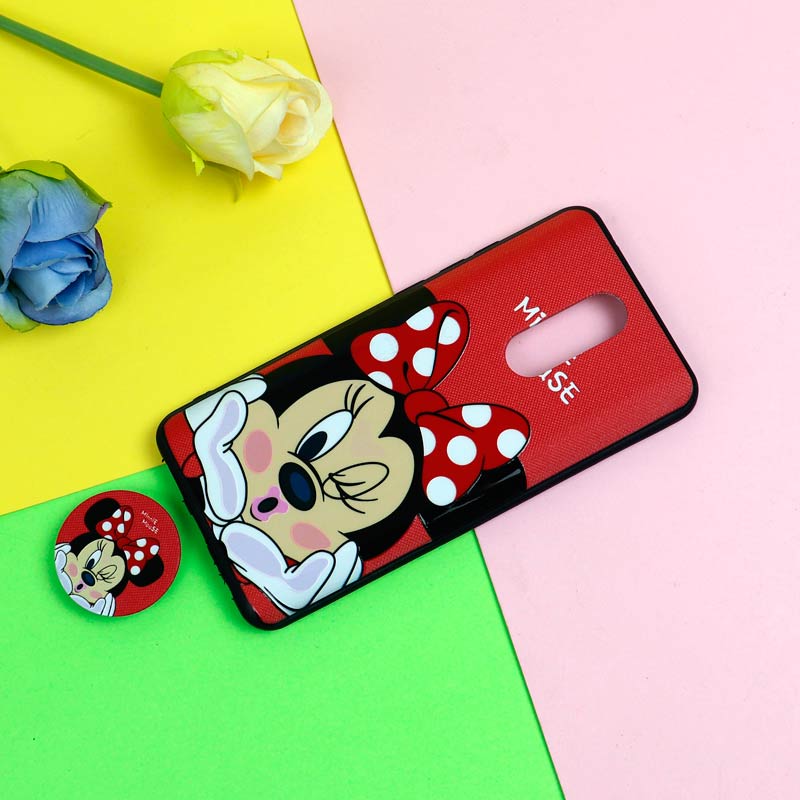قاب فانتزی برجسته + پاپ سوکت طرح میکی موس شیائومی Redmi 8 سری D