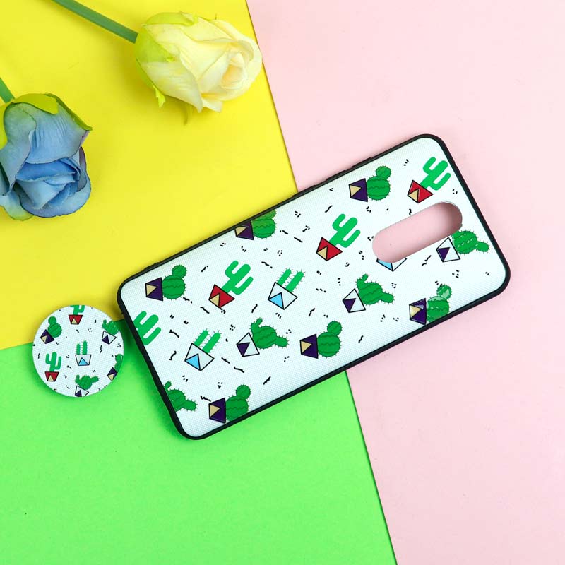 قاب فانتزی برجسته + پاپ سوکت طرح کاکتوس شیائومی Redmi 8 سری D