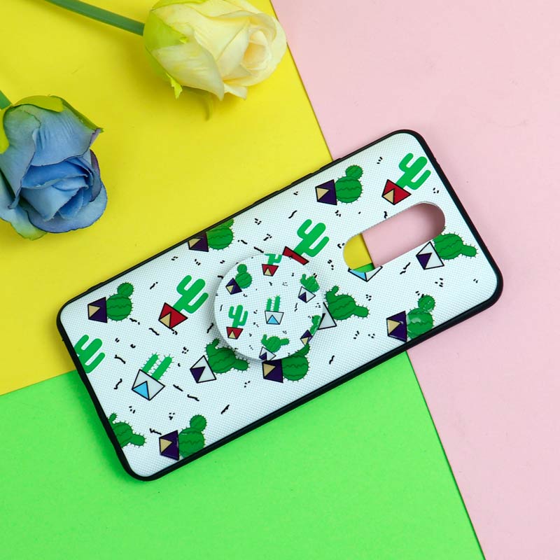 قاب فانتزی برجسته + پاپ سوکت طرح کاکتوس شیائومی Redmi 8 سری D