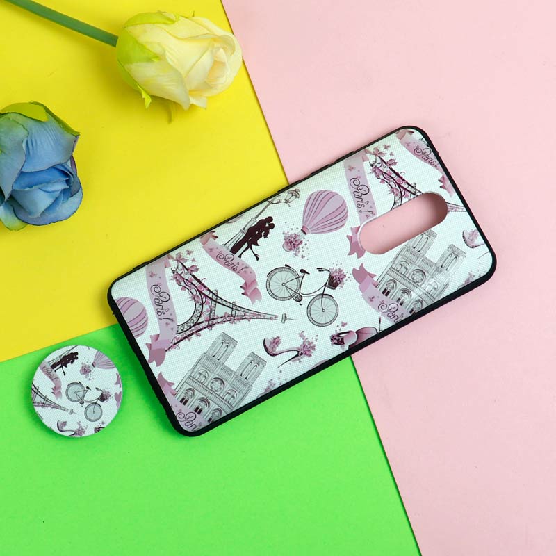 قاب فانتزی برجسته + پاپ سوکت طرح ایفل شیائومی Redmi 8 سری D