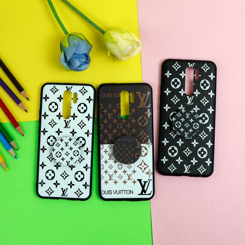 قاب فانتزی برجسته + پاپ سوکت طرح LV شیائومی Redmi 9 سری D
