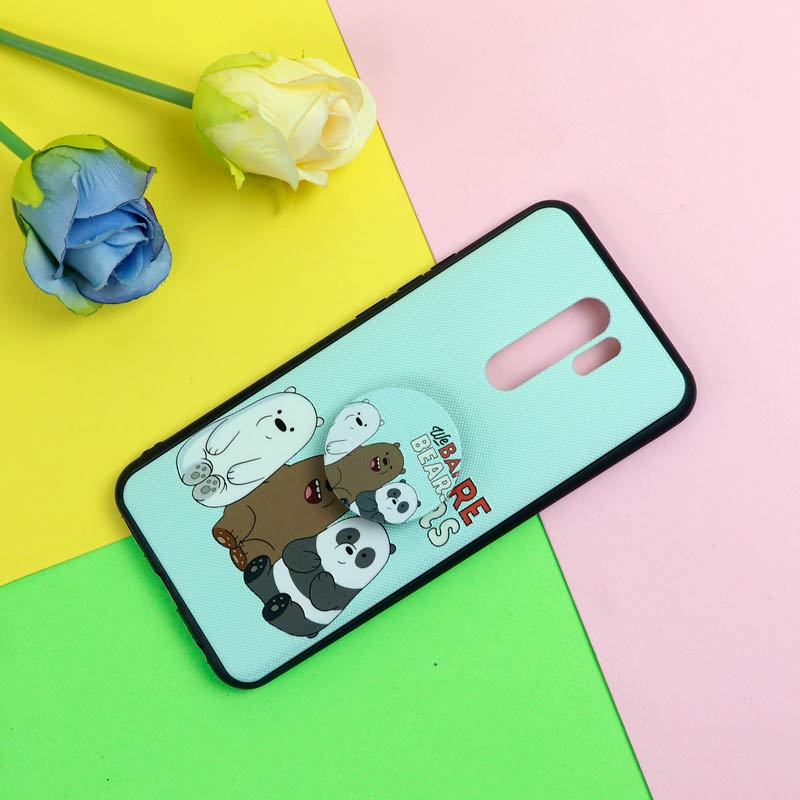 قاب فانتزی برجسته + پاپ سوکت طرح پاندا شیائومی Redmi 9 سری D