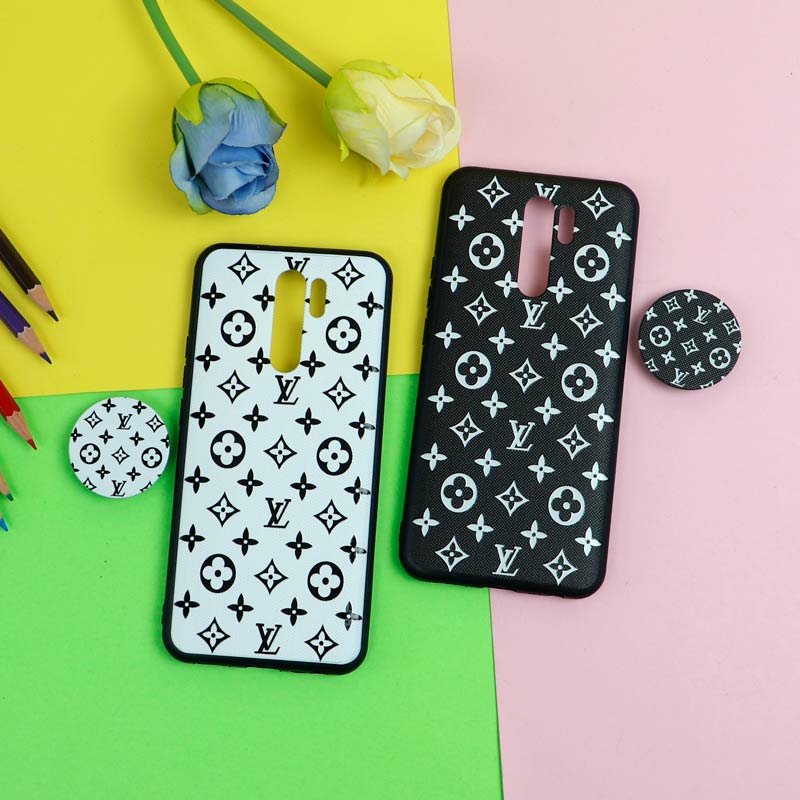 قاب فانتزی برجسته + پاپ سوکت طرح LV شیائومی Redmi 9 سری D