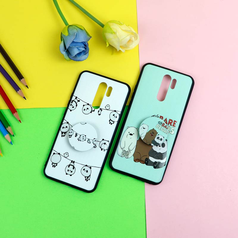 قاب فانتزی برجسته + پاپ سوکت طرح پاندا شیائومی Redmi 9 سری D