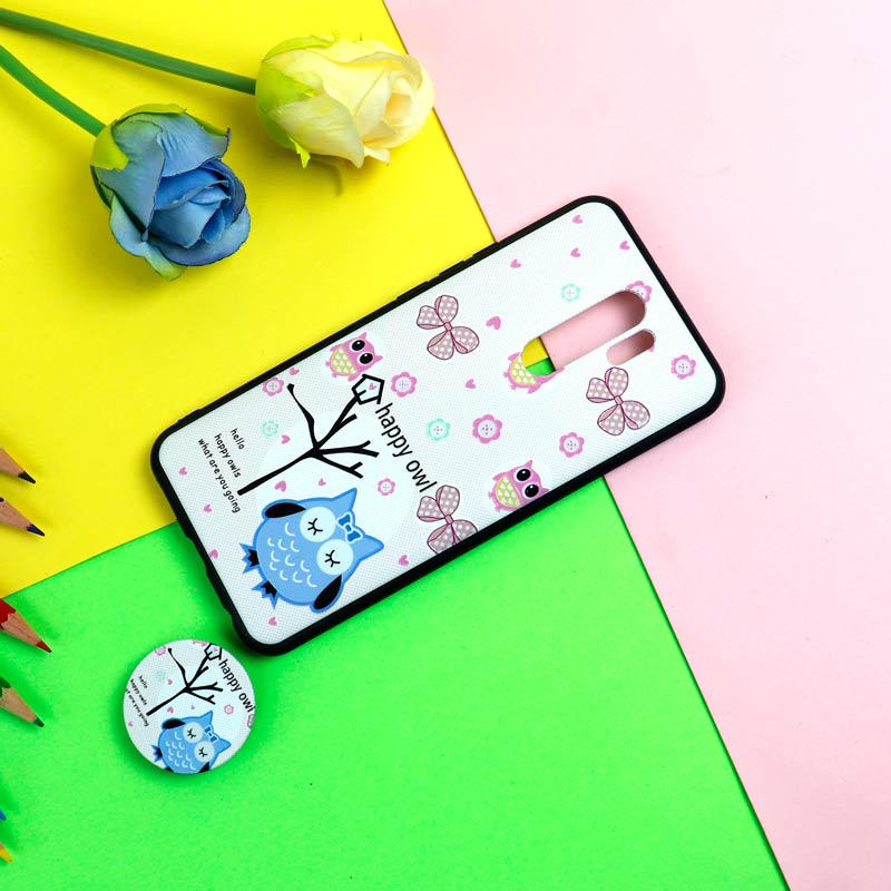 قاب فانتزی برجسته + پاپ سوکت طرح جغد شیائومی Redmi 9 سری D