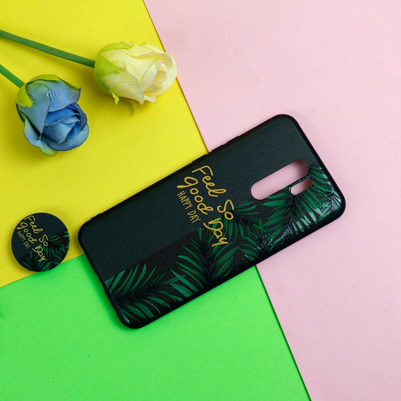 قاب فانتزی برجسته + پاپ سوکت طرح گل شیائومی Redmi 9 سری D