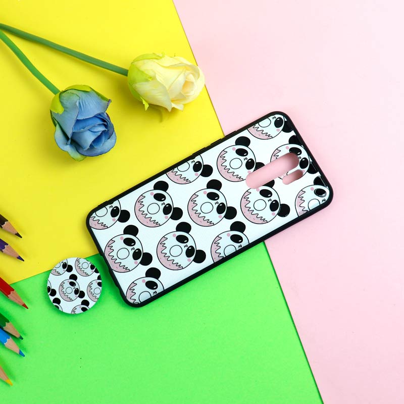 قاب فانتزی برجسته + پاپ سوکت طرح پاندا شیائومی Redmi 9 سری D