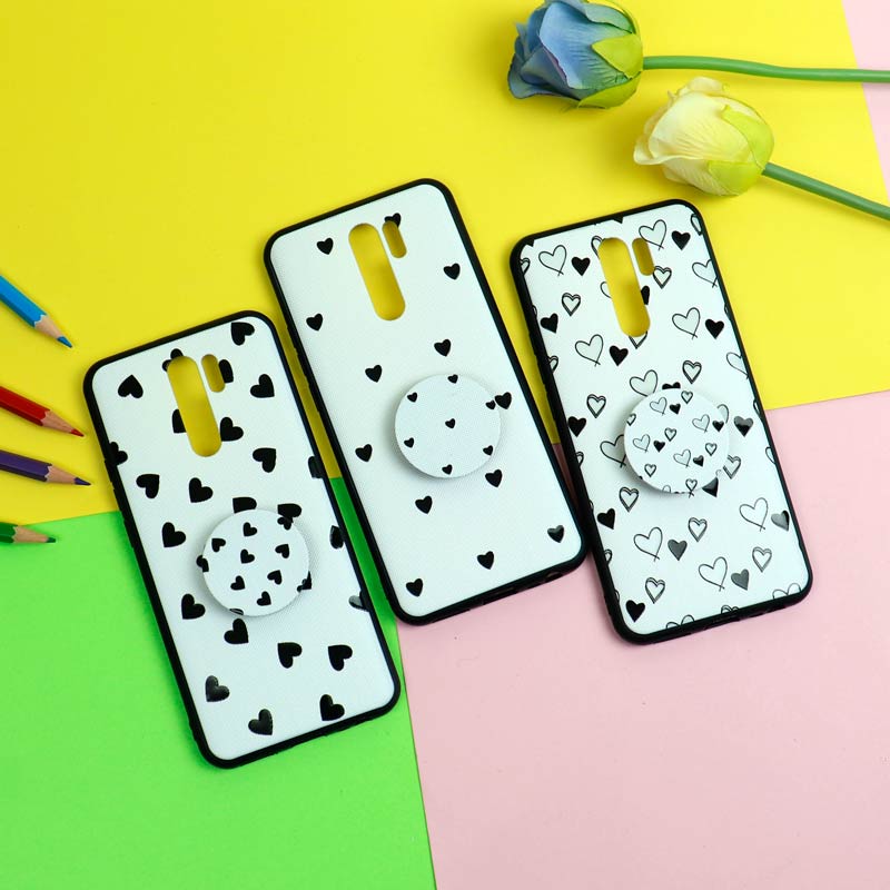قاب فانتزی برجسته + پاپ سوکت طرح قلب شیائومی Redmi 9 سری D