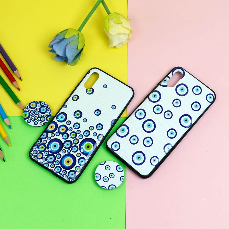 قاب فانتزی برجسته + پاپ سوکت طرح چشم و نظر شیائومی Redmi 9A سری D