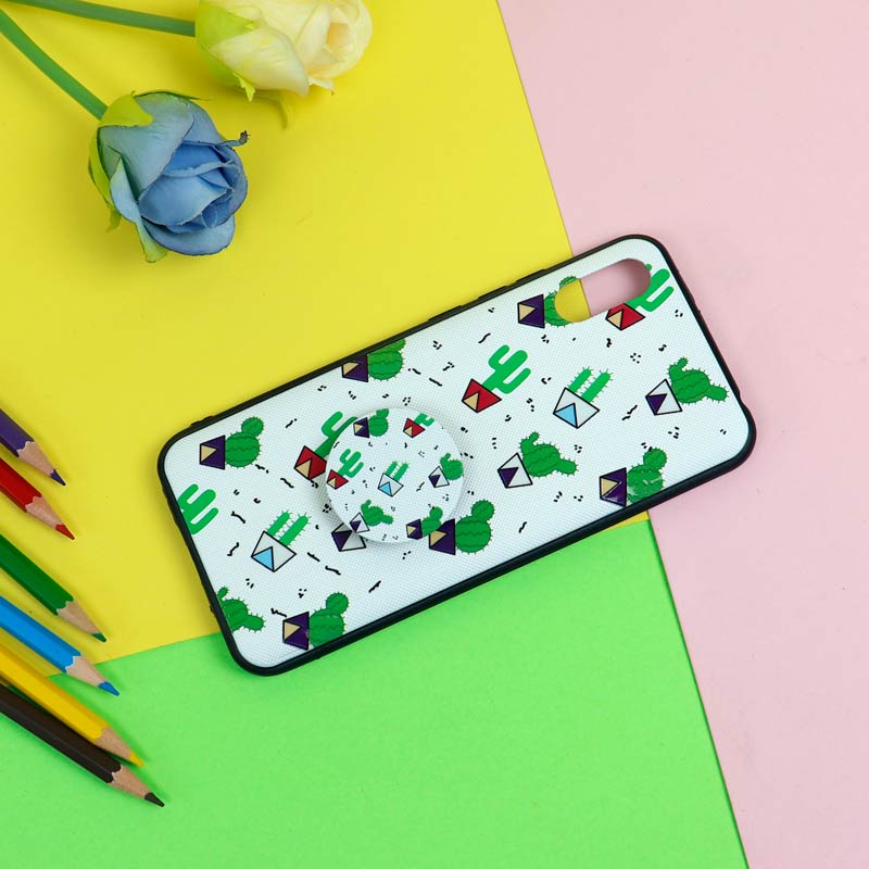 قاب فانتزی برجسته + پاپ سوکت طرح کاکتوس شیائومی Redmi 9A سری D