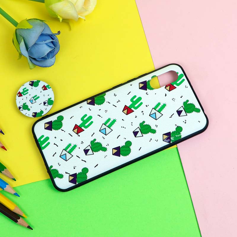 قاب فانتزی برجسته + پاپ سوکت طرح کاکتوس شیائومی Redmi 9A سری D