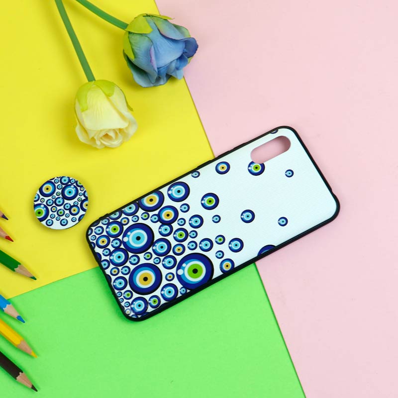 قاب فانتزی برجسته + پاپ سوکت طرح چشم و نظر شیائومی Redmi 9A سری D