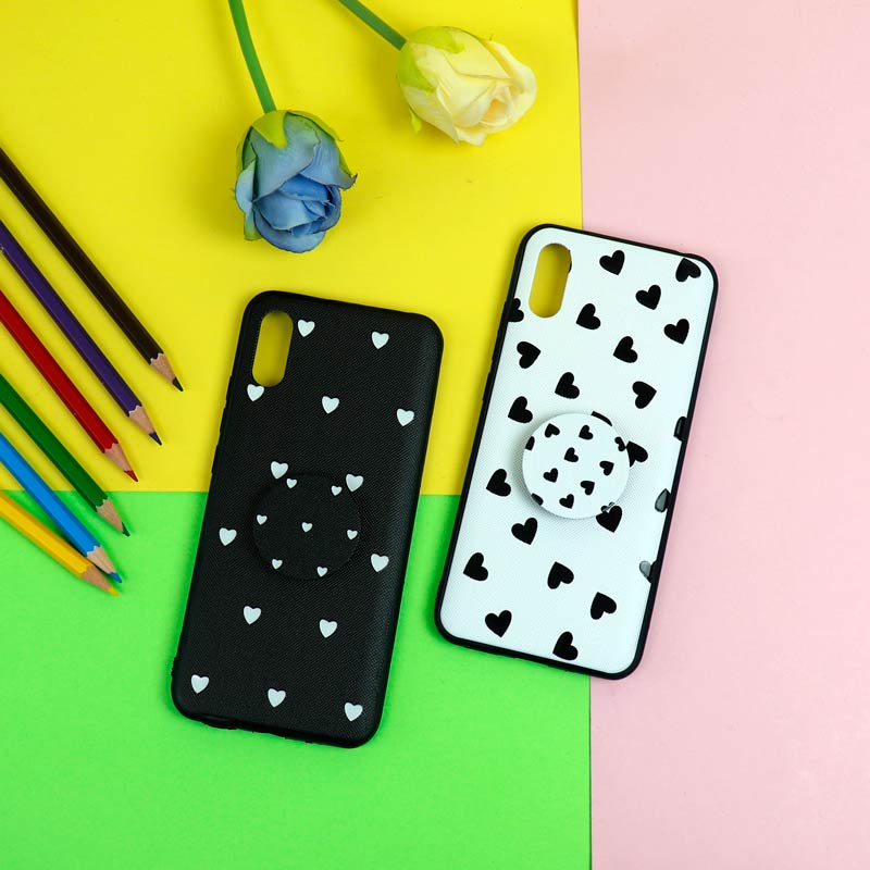 قاب فانتزی برجسته + پاپ سوکت طرح قلب شیائومی Redmi 9A سری D