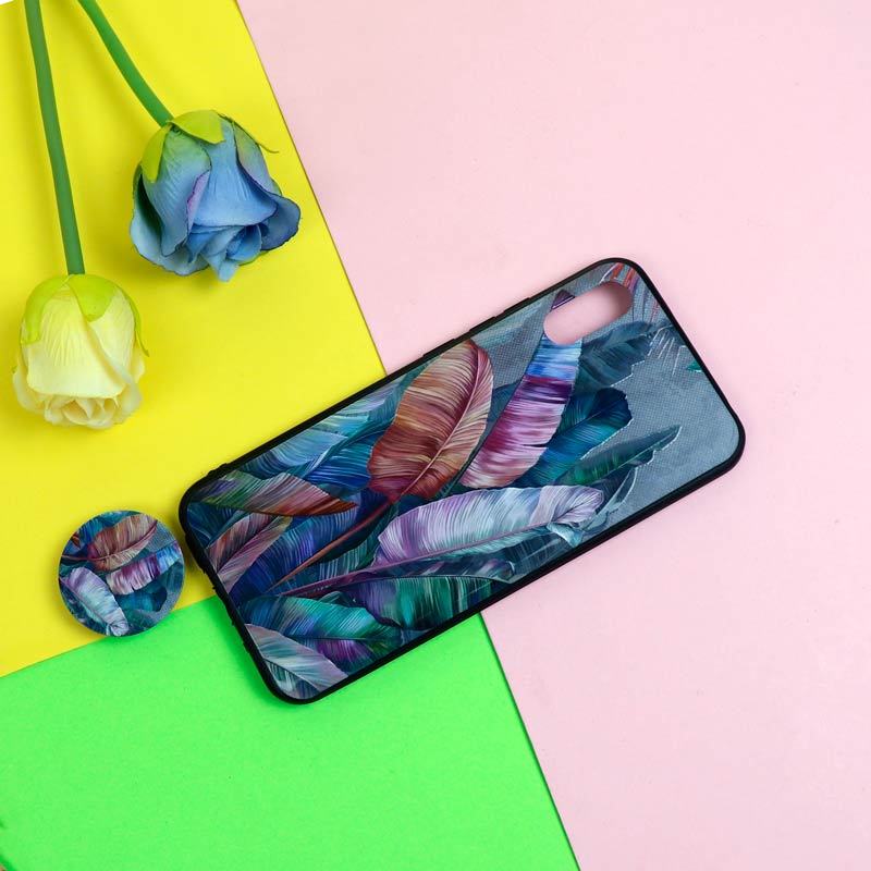 قاب فانتزی برجسته + پاپ سوکت طرح گل شیائومی Redmi 9A سری D