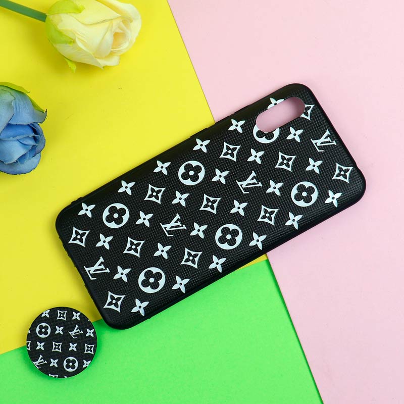قاب فانتزی برجسته + پاپ سوکت طرح LV شیائومی Redmi 9A سری D
