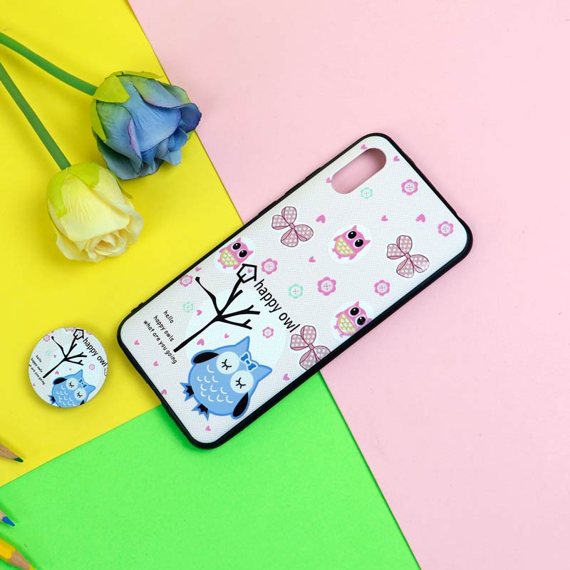 قاب فانتزی برجسته + پاپ سوکت طرح جغد شیائومی Redmi 9A سری D