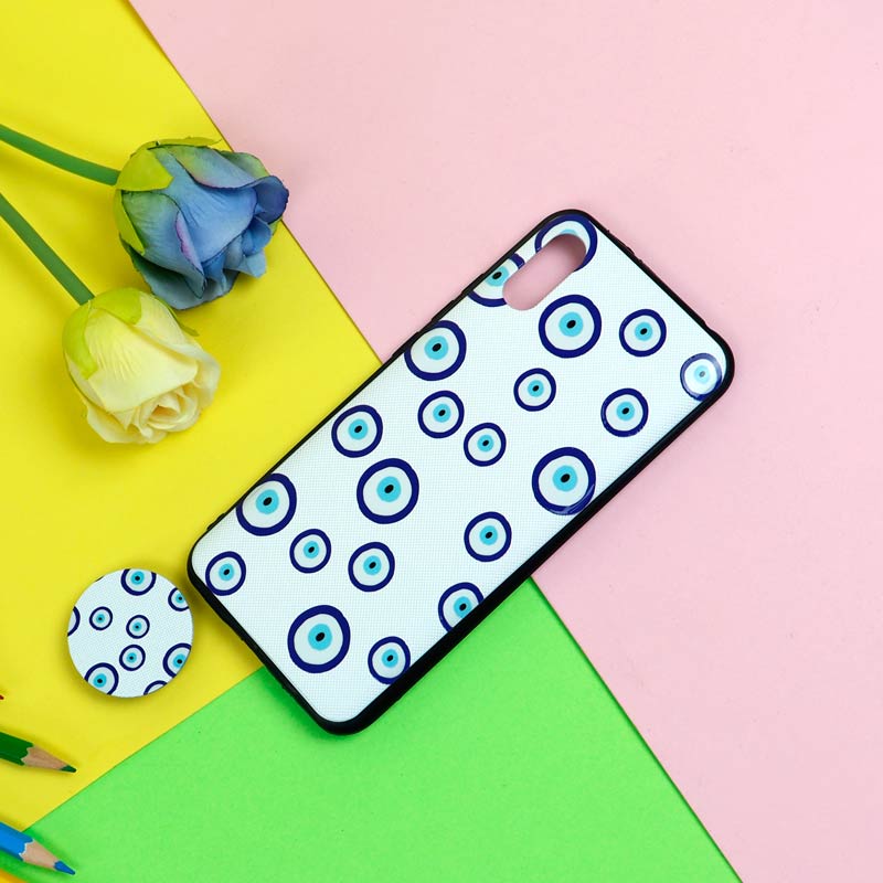 قاب فانتزی برجسته + پاپ سوکت طرح چشم و نظر شیائومی Redmi 9A سری D