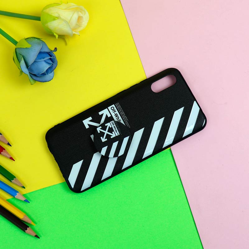 قاب فانتزی برجسته + پاپ سوکت طرح Off White شیائومی Redmi 9A سری D