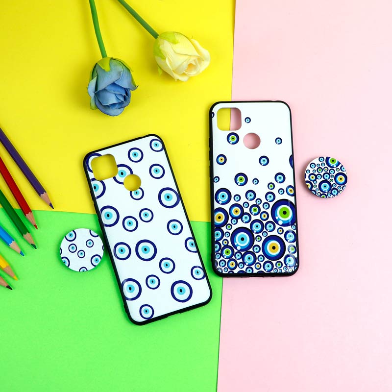 قاب فانتزی برجسته + پاپ سوکت طرح چشم و نظر شیائومی Redmi 9C سری D