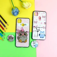 قاب فانتزی برجسته + پاپ سوکت طرح جغد شیائومی Redmi 9C سری D