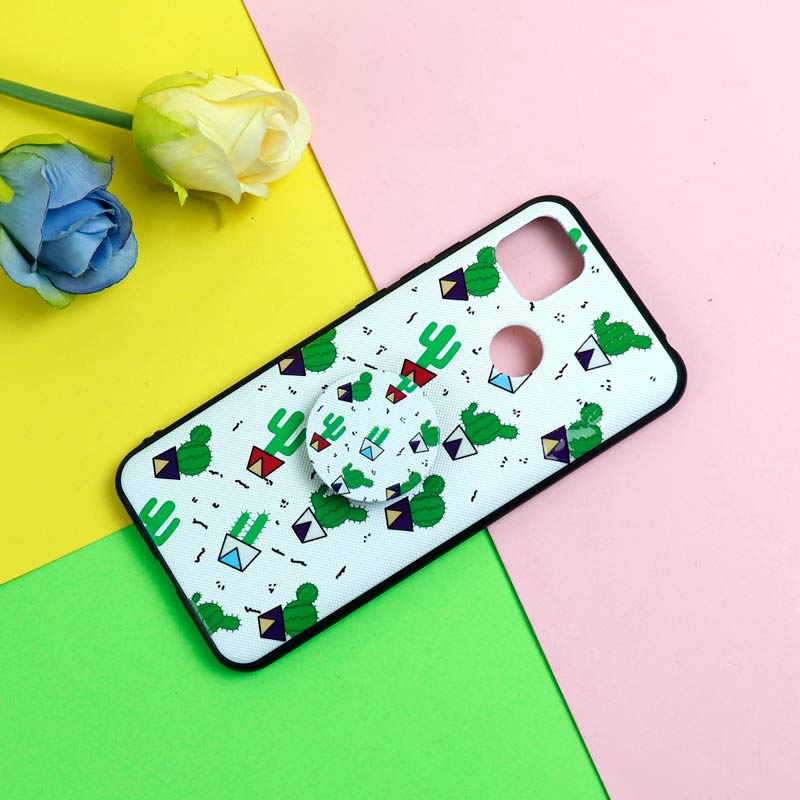 قاب فانتزی برجسته + پاپ سوکت طرح کاکتوس شیائومی Redmi 9C سری D