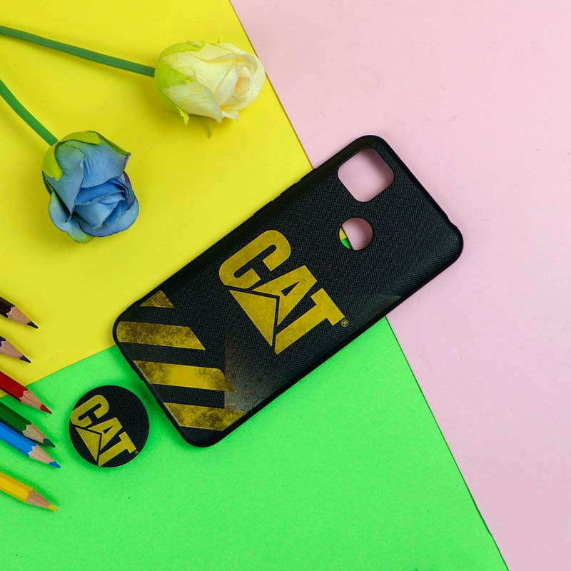 قاب فانتزی برجسته + پاپ سوکت طرح CAT شیائومی Redmi 9C سری D