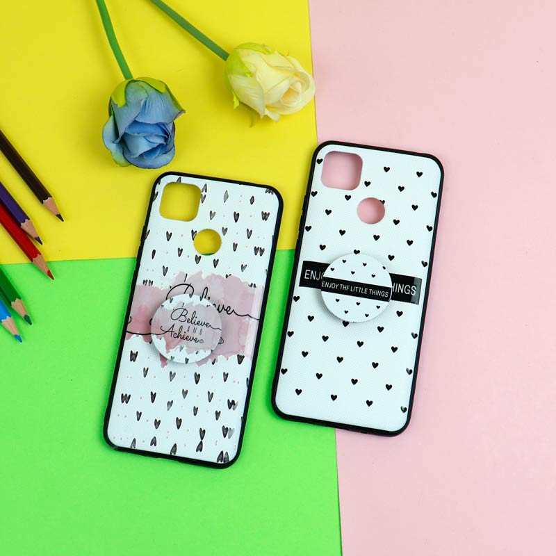 قاب فانتزی برجسته + پاپ سوکت طرح قلب شیائومی Redmi 9C سری D