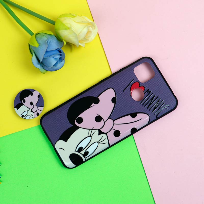 قاب فانتزی برجسته + پاپ سوکت طرح میکی موس شیائومی Redmi 9C سری D