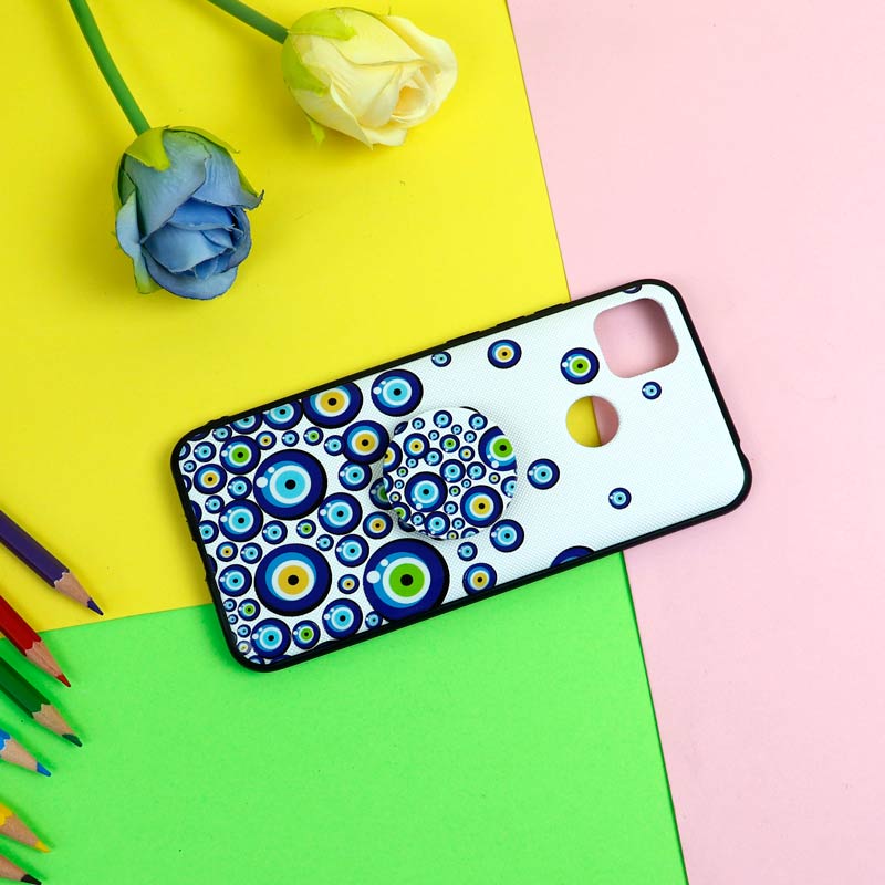 قاب فانتزی برجسته + پاپ سوکت طرح چشم و نظر شیائومی Redmi 9C سری D