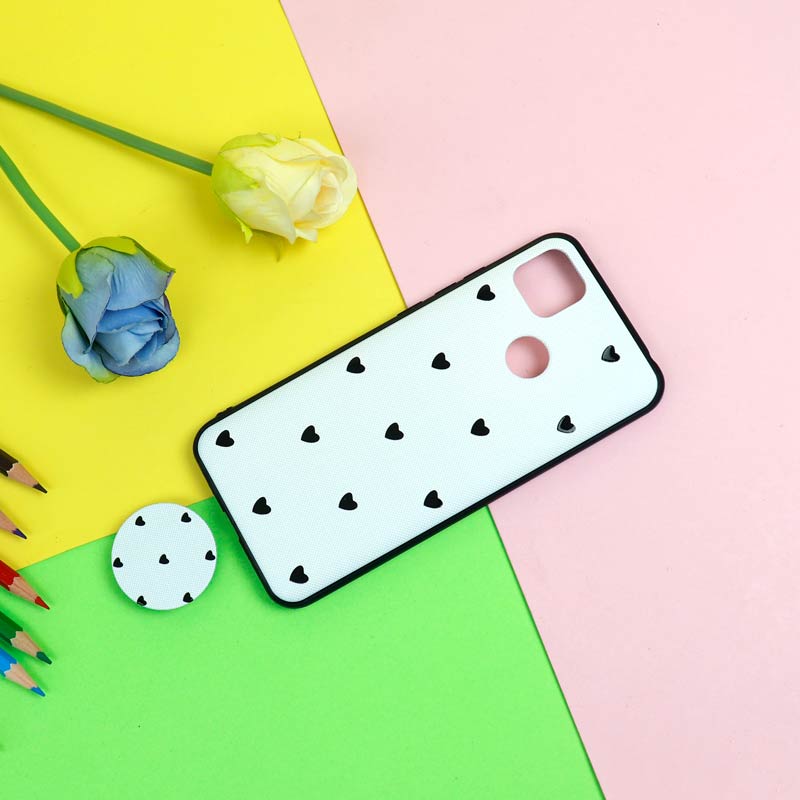 قاب فانتزی برجسته + پاپ سوکت طرح قلب شیائومی Redmi 9C سری D