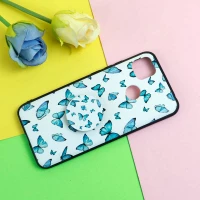 قاب فانتزی برجسته + پاپ سوکت طرح پروانه شیائومی Redmi 9C سری D