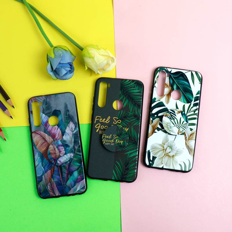 قاب فانتزی برجسته + پاپ سوکت طرح گل شیائومی Redmi Note 8 سری D