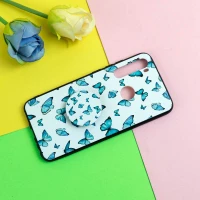 قاب فانتزی برجسته + پاپ سوکت طرح پروانه شیائومی Redmi Note 8 سری D