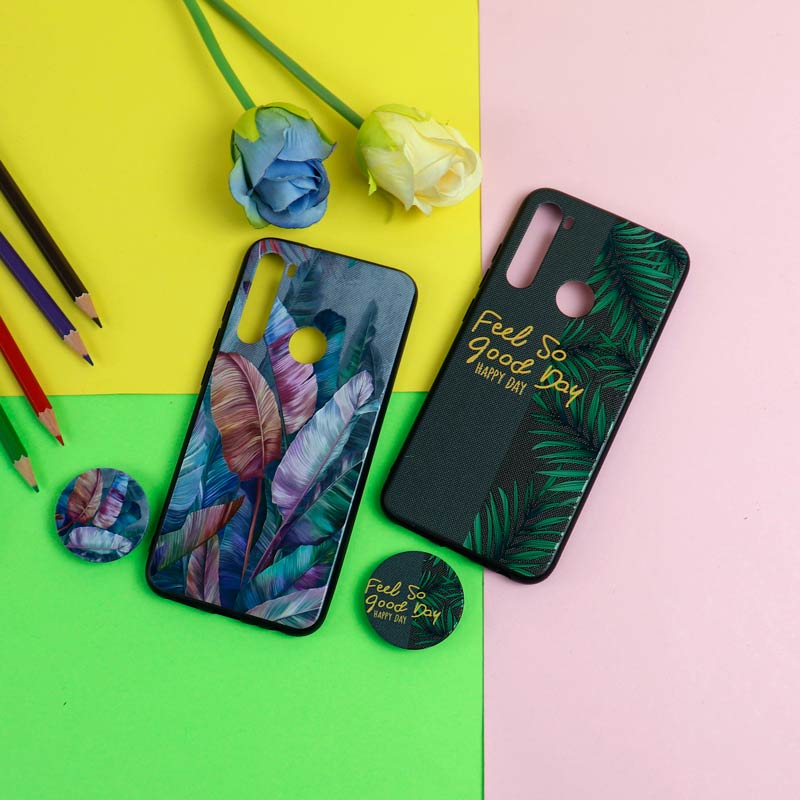 قاب فانتزی برجسته + پاپ سوکت طرح گل شیائومی Redmi Note 8 سری D