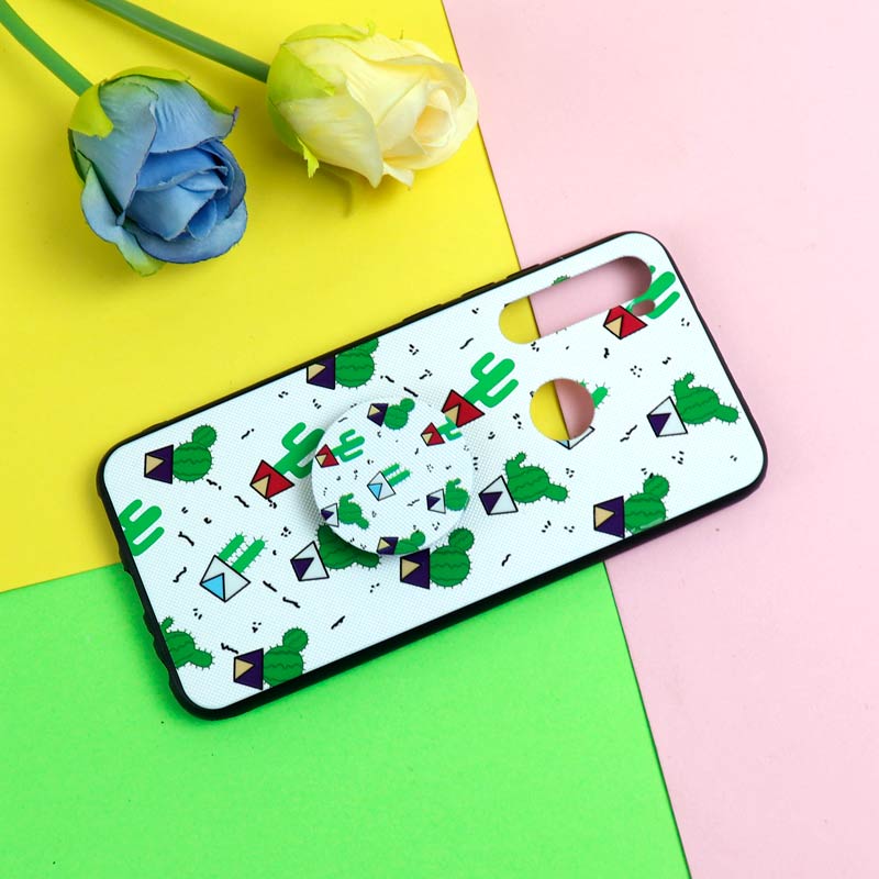 قاب فانتزی برجسته + پاپ سوکت طرح کاکتوس شیائومی Redmi Note 8 سری D