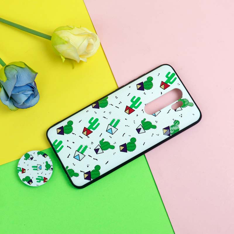 قاب فانتزی برجسته + پاپ سوکت طرح کاکتوس شیائومی Redmi Note 8 Pro سری D