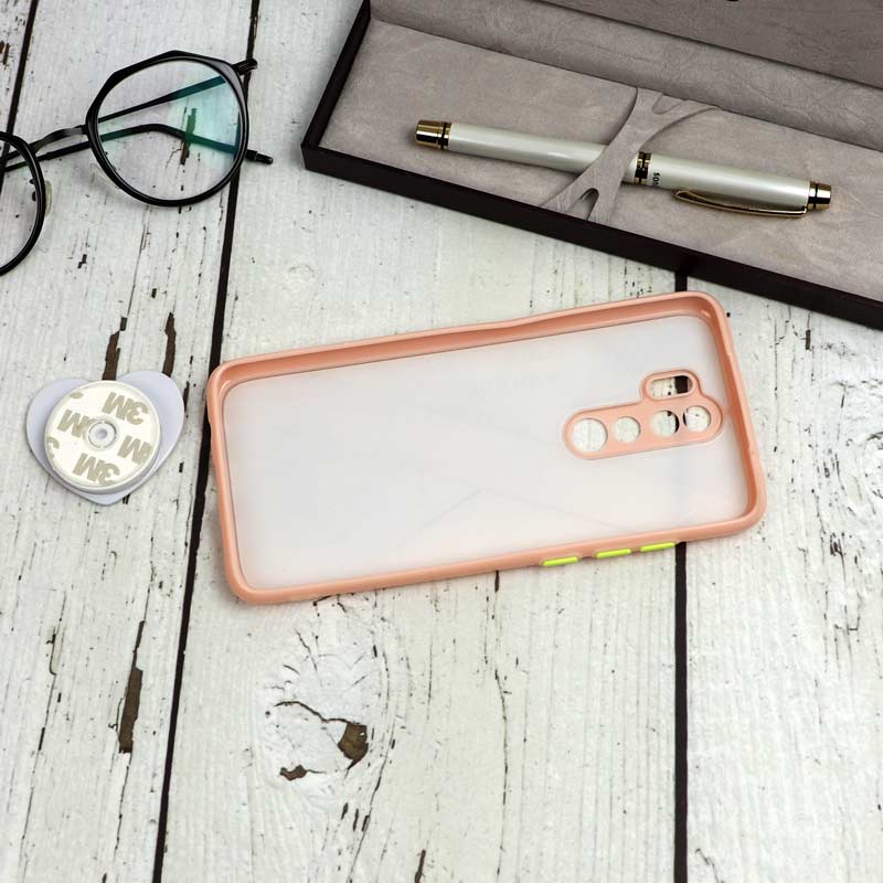 قاب محافظ لنزدار پاپ سوکت دار صورتی Xiaomi Redmi Note 8 Pro