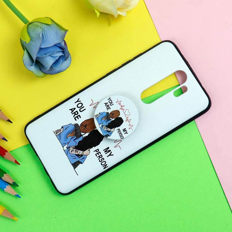 قاب فانتزی برجسته + پاپ سوکت طرح Friends شیائومی Redmi Note 8 Pro سری D