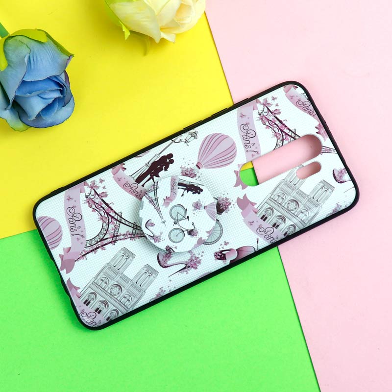 قاب فانتزی برجسته + پاپ سوکت طرح ایفل شیائومی Redmi Note 8 Pro سری D